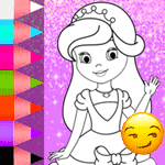 Princess Coloring Glitter